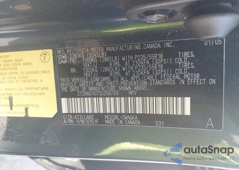 2005 Lexus Rx 330 330 из США, поврежденный, VIN 2T2HA31U75C056769